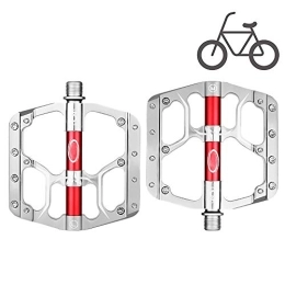 Biolomix Pièces de rechanges HWHSZ 3 PéDales De VéLo à Roulement Scellé, PéDales De VéLo en Alliage D'Aluminium AntidéRapant VTT PéDale De VéLo De Montagne PéDale Large Plate-Forme PéDale Accessoires De VéLo, White