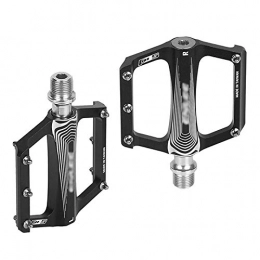 KJRJKX Pièces de rechanges KJRJKX Pédale de bicyclettes, pédales de vélo Pliante Alliage d'aluminium Plate-Forme de vélo Plate-Forme de Bicyclette Anti-Skid Mountain VTT Pédales Cyclisme Pédales de Routes Vélo (Color : Black)