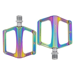 KRSEC Pédales VTT KRSEC Pédales de vélo de montagne - Pédales plates en alliage d'aluminium de 1, 4 cm - Roulement scellé - Plateforme légère pour route, VTT, BMX, VTT (couleur éblouissante)