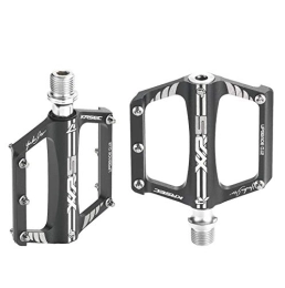 KRSEC Pièces de rechanges KRSEC Pédales de vélo de montagne - Pédales plates en alliage d'aluminium de 1, 4 cm - Roulement scellé - Plateforme légère pour route, VTT, BMX, VTT (noir)