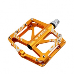 Lidada Pédales VTT Lidada Corps De LumiRe CoulE en Alliage D'Aluminium 2DU Roulements Tanches PDales VTT PDales Universels avec 16 Broches Anti-Patinage pour 9 / 16 VTT BMX Mountain Road Cycle VLo, Gold