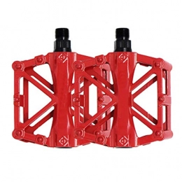 LOYAL TECHNOLOGY-PACKAGE Pièces de rechanges LOYAL TECHNOLOGY-PACKAGE Pédales Cyclisme VTT Vélo Pédales vélo Pièces Sport Montagne Vélo de Route Flat Plate-Forme du vélo en Alliage d'aluminium Pièces vélo (Color : Red)