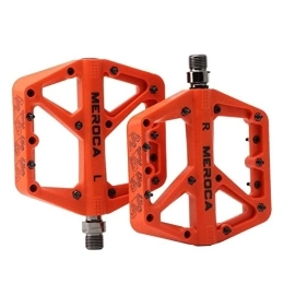 LUOSHUO Pédales VTT LUOSHUO Pedale VTT Pédale de vélo VTT Porte-pédale de Montagne de Montagne en Nylon léger Anti-aslip Extra Grande Taille en Descente for l'homme Grand Pied PéDales pour VéLo (Color : Orange)