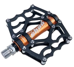 LUOSHUO Pièces de rechanges LUOSHUO Pedale VTT VTT Pédales de vélo de Montagne Alliage en Aluminium CNC Trempon de Pied de vélo Big Flat Ultralight Cycling BMX Pédale PéDales pour VéLo (Color : Orange)