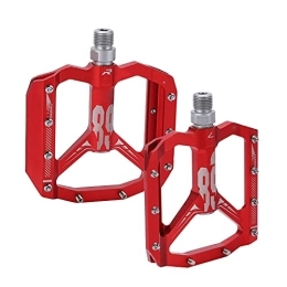 LYTDMSKY Pédales VTT LYTDMSKY Pédales Plates De Vélo, 2pcs Pédales De Vélo De Montagne Antidérapantes du Roulement Léger Plate-Forme De Vélo Pédales Plates pour Route Montagne BMX VTT Vélo(Rouge)