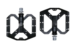 OLGYN Pièces de rechanges OLGYN Pédale de vélo de Montagne Ultra léger des Pieds Plats VTT CNC Aluminium Scellé scellé 3 Pouilles de vélo Antiskide Pièces de vélo (Color : Black)