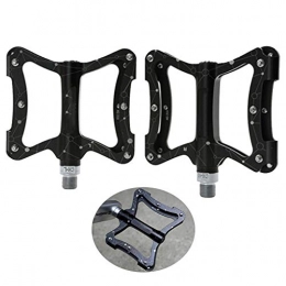 KuaiKeSport Pièces de rechanges Pedale de Vtt, Roulements Scellé de Pédale de Vélo Anti-dérapant Pédale de Vélo Ultraléger Roulement Large Pédale Pièces de Vélo pour Vtt Vélo, Durable Alliage d'aluminium Pedale Plate Vtt, Noir