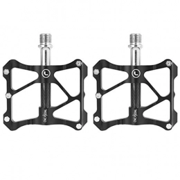 perfeclan Pédales VTT perfeclan Jeu De 2 Pédales De Vélo De Montagne Légères, Pédales Plates De Grande Plate-Forme pour Vélo, Axe en Acier Robuste De 9 / 16 Po, Noir