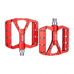 perfeclan Pièces de rechanges Perfeclan Pédales de Vélo de Montagne, Pédales de Roulement Scellées en Alliage D'aluminium Ultra Solide 9 / 16"pour Vélos de Route - Rouge