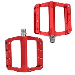 Alomejor Pièces de rechanges Pédale de vélo Pédale de vélo en Alliage d'aluminium Pédales de vélo de Montagne antidérapantes avec Cales Ensembles de pédales de vélo Plates légères(Rouge)