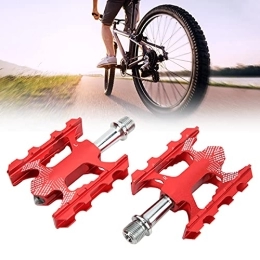 Bigking Pédales VTT Pédales de vélo, 1 Paire de pédales de vélo 3 roulements CNC en Alliage d'aluminium Pédales de vélo de Montagne durables Accessoire de vélo 103, 5 x 64 x 22 mm(Rouge)