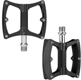 SAVADECK Pièces de rechanges Pédales de vélo de Montagne KOOTU, pédale en Alliage d'aluminium, pédale de vélo à Plate-Forme Plate de vélo de Montagne pédale de Route Universelle de 9 / 16 Pouces pour VTT BMX (Noir)