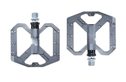 NOOLAR Pièces de rechanges Pédales de vélo de Montagne, Pieds Plats Ultra légers pédale de vélo de Montagne VTT CNC en Alliage d'aluminium scellé 3 roulements antidérapants pièces de vélo de pédale de vélo (Color : Light Grey