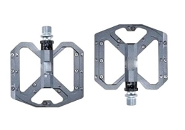 NOOLAR Pièces de rechanges Pédales de vélo de Montagne, Plate-Forme de pédale de vélo de dérapage de vélo de Montagne Pédales Plates en Alliage 9 / 16 "3 roulements for vélos de Route VTT Fixie (Color : Titanium)