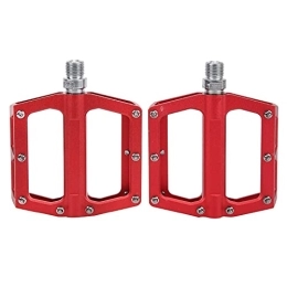 Alomejor Pédales VTT Pédales de Vélo de Montagne Plate-Forme de Vélo Pédales Plates Pédales de Vélo Antidérapantes Remplacement des Crampons(Rouge)