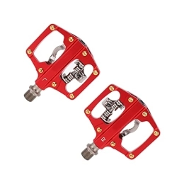 VGEBY Pédales VTT Pédales de Vélo de Montagne Plate-Forme Double Face Pédale Multi-Usage pour Pédales sans Clip Scellées de Vélo de Montagne SPD avec Crampons(Rouge (boîte)) Bicycles and Spare Parts