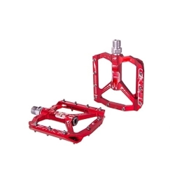 NOOLAR Pièces de rechanges Pédales de vélo de Montagne, pédale de vélo Ultra-légère entièrement CNC pédale de vélo de Montagne matériau L7U + pédale en Aluminium à roulement du (Color : Rosso)