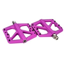 Heall Pièces de rechanges Pédales de vélo en nylon antidérapant des pédales plates à vélo léger pour la route BMX MTB 1PAIR PURPLE MTB PEDALS SEM