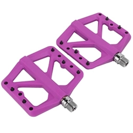 VGEBY Pédales VTT Pédales de Vélo, Nylon, Acier au Chrome-molybdène Pédales de Vélo de Montagne 2 Pièces Pédales de Vélo Bonne étanchéité à L'air Largeur Suffisante Bonne Adhérence Goujons(Violet)