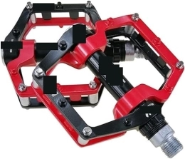 ELEGAM Pédales VTT pédales de vélo, pédales de Montagne, Pédales de vélo, VTT scellé roulement vélo en Alliage de magnésium Route Montagne Crampons pièces de pédale de vélo Ultra-légères (Color : Rood)