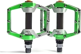 FISIDI Pédales VTT Pédales de vélo, Pédales de vélo, pédale de vélo Anti-dérapante ultralégère CNC VTT Plate-Forme de vélo de Montagne pédale Plate scellée roulement pédales Accessoires de vélo (Color : Groen)