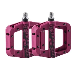 ZboLi Pièces de rechanges Pédales de vélo Pédales de vélo Pédales de vélo de Montagne Antichoc Pédales de Plate-Forme de vélo en Fibre de Nylon légères antidérapantes pour VTT Pédales de VTT 9 / 16 Pouces (Violet)