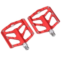 zottel Pièces de rechanges Pédales de vélo, pédales Plates CNC Rouges Haute résistance en Alliage d'aluminium légères pour vélo de Montagne pour vélo de Route