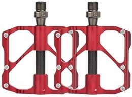 QIANMEI Pièces de rechanges Pédales légères pédales automatiques MTB Pédales en Alliage d'aluminium | Pédales de vélo de Montagne avec 3 roulements Pédales en métal | 9 / 16 Pouce, pour vélo VTT VTT Racing ( Color : Red )