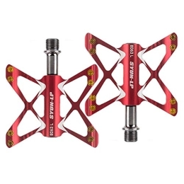 Shulishishop Pédales VTT PéDales VTT Cycle Accessoires Cyclisme Accessoires Plat Pédales Vélo Accessoires Vélo Pédales Vélo Pédale Accessoires de Vélo De Montagne Red, Free Size