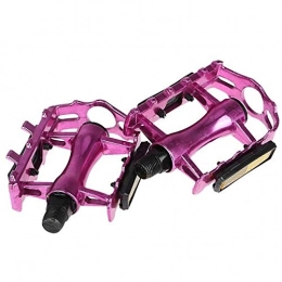 QFWN Pièces de rechanges QFWN Vélo en Aluminium Pédale Anti-dérapant for Pédale vélo crantée VTT Vélo Rode (Color : Rose Red)