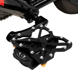 QICHENGBIN Pédales VTT QICHENGBIN Accessoires vélo Clipless Adaptateur vélo à pédales + adaptateurs SPD-SL Crampons Set Adaptateurs Plate-Forme Pédale vélo avec Route Taquet, Taille: Large (2 PCS) (Color : Noir)