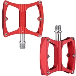 SAVADECK Pièces de rechanges SAVADECK Pédales de vélo de Montagne KOOTU, pédale en Alliage d'aluminium, pédale de vélo à Plate-Forme Plate de vélo de Montagne pédale de Route Universelle de 9 / 16 Pouces pour VTT BMX (Rouge)