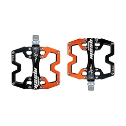 SHANMASHI Pièces de rechanges shanmashi CA110 Pédales de vélo de Montagne Noir et Orange 9 / 16" Pédale parallèle de vélo de Route Pédale parallèle Ultra légère en Alliage d'aluminium Pédale BMX Plate