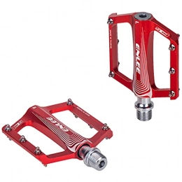 Sharplace Pédales VTT Sharplace Pédale de vélo, pédales de Montagne, pédales de vélo en Alliage d'aluminium VTT, pédales de Plate-Forme de vélo antidérapantes légères pour VTT BMX, Rouge