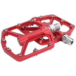 SHYEKYO Pédales VTT SHYEKYO Pédales de vélo de Montagne, Design Creux 1 Paire de pédales Plates à Plate-Forme de vélo Micro-rainure pour VTT / vélos de Route(Rouge)