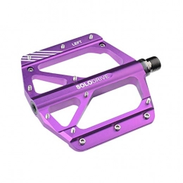 SOLODRIVE Pièces de rechanges SOLODRIVE Pédales de VTT plates, ultra fines en alliage d'aluminium, 9 / 16", ultra légères et larges surfaces (violet)