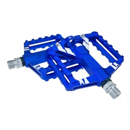 TBDHDRS Pièces de rechanges TBDHDRS Lot de 2 pédales de vélo en alliage d'aluminium pour VTT - Plateforme plate - Couleur : bleu