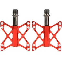 Tomantery Pièces de rechanges Tomantery Outil de Remplacement de vélo de pédales légères de vélo de Route de Montagne d'alliage d'aluminium Robuste pour des Sports d'école pour l'équitation de Piste(Red)