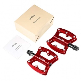 Uniqueheart Pièces de rechanges Uniqueheart U-Kiss Mountain Bike Pedals Aluminum Alloy Anti-Skid Road Bike Pedals Heavy-Duty Three Sealed Bearing Dustproof Easy Set-up