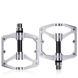 nurufsxin Pièces de rechanges Vélo pedal mountain bike pédale en aluminium Palin portant antidérapant accessoires de pédale argent