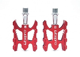 XYXZ Pédales VTT XYXZ Bicycle Platform Flat Pedal Mountain Bike K3 Pedal Mountain Road Folding Bicycle 412 10.8 * 6.2Mm Bearing Pedal Foot Ultralight Aluminum Alloy (Color : Red)