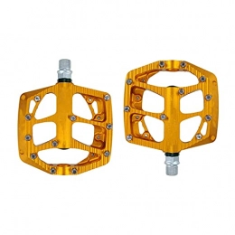 XYXZ Pédales VTT XYXZ Pédales De Cyclisme Flat Mountain Bike Pédales De Vélo Scellées CNC Corps en Aluminium pour VTT Roulement De Vélo De Route Pédales Plates Antidérapantes (Couleur: Orange)