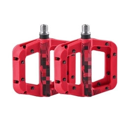 ZHIQIANG-123 Pièces de rechanges ZHIQIANG wuli Store Pédales de bicyclettes Pédales de vélo de Montagne antidérapante Pédales de Plateforme de bicyclettes en Nylon léger en Nylon compatibles avec MTB 9 / 16 Pouces (Color : Red)