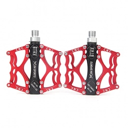 ZSDFW Pièces de rechanges ZSDFW 2 pièces pédales de vélo pédales de vélo de Montagne en Aluminium pédales de vélo antidérapantes étanches à la poussière pour vélo de Montagne BMX VTT vélo de Route, Rouge