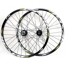 BNDDUP Pièces de rechanges 26 "27.5" 29" Cassette VTT 7-11 Vitesses Roue De Vélo De Montagne Avant Et Arrière Jante À Double Paroi Roue De Vélo Double Paroi En Alliage D'aluminium VTT Frein À Disque(Color:green, Size:27.5in