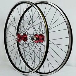 QHIYRZE Pièces de rechanges 26 / 27.5 / 29 Pouces VTT Paire De Roues Frein À Disque V / C Frein Vélo De Jante Bicyclette Roue Libération Rapide Cassette Moyeu 32Trous Pour 7 / 8 / 9 / 10 / 11 / 12 Vitesse 2200g ( Color : Rot , Size : 26'' )