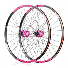 Mountain Bike Roues VTT 26 / 27, 5 / 29 pouces VTT Roues VTT Roues en alliage d'aluminium, ROULEMENT F2 / R4, 6 Patte 72click système, Convient for les vélos de route, course VTT Roue Pièces (noir / rose) ( Size : 27.5" )