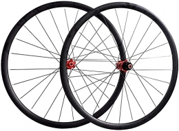 Auoiuoy Pièces de rechanges 29 "Vélo de bicyclettes 700C VTT Vélo Vélo Vélo Double RIMS Double Frein à disque 30mm pour 7-11 Vitesse Cassette Volant Libération Remettre rapide Hub Fibre de carbone Ultra Light 1790g, Black-700c