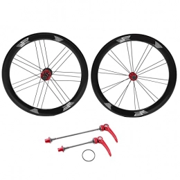 Alomejor Pièces de rechanges Alomejor 20in VTT Roues Remplacement Durable en Alliage D'aluminium Rouge Moyeu Avant 2 Arrière 4 Roulements Structure Roues pour DIY Cyclisme