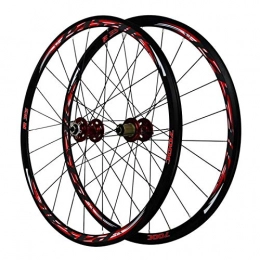 SJHFG Roues VTT Avant Vélo Wheels 29in, Frein À Disque Tout-Terrain / Frein en V Jante VTT À Double Paroi Vélo Roue Arrière Volant 7 / 8 / 9 / 10 / 11 Vitesses (Color : Red hub, Size : 700C)